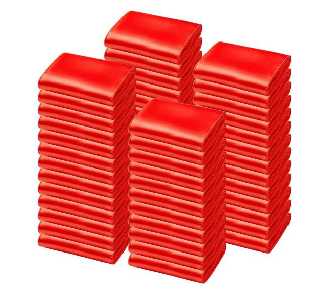 Satino kėdžių kaspinai, 100 vnt, raudoni8