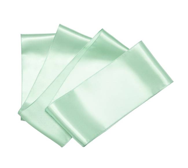 Šviesiai žali satininiai kėdžių kaspinai9