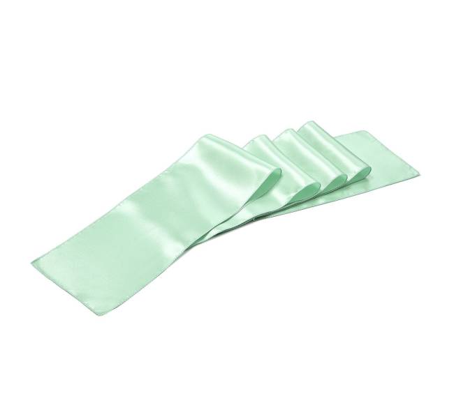 Šviesiai žali satininiai kėdžių kaspinai10