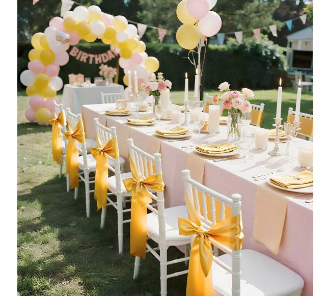 Auksinės satino kėdžių kaspinas 100 vnt7