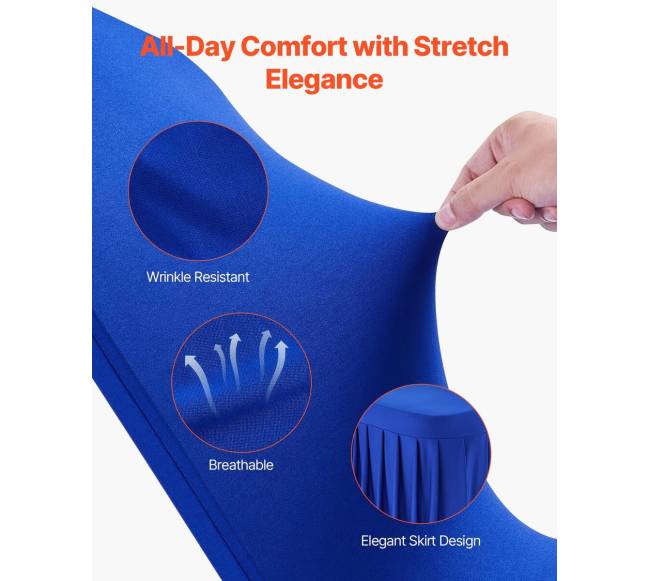 30 mėlynos kėdžių uždangos, elastinės poliesterio2