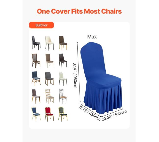 30 mėlynos kėdžių uždangos, elastinės poliesterio3