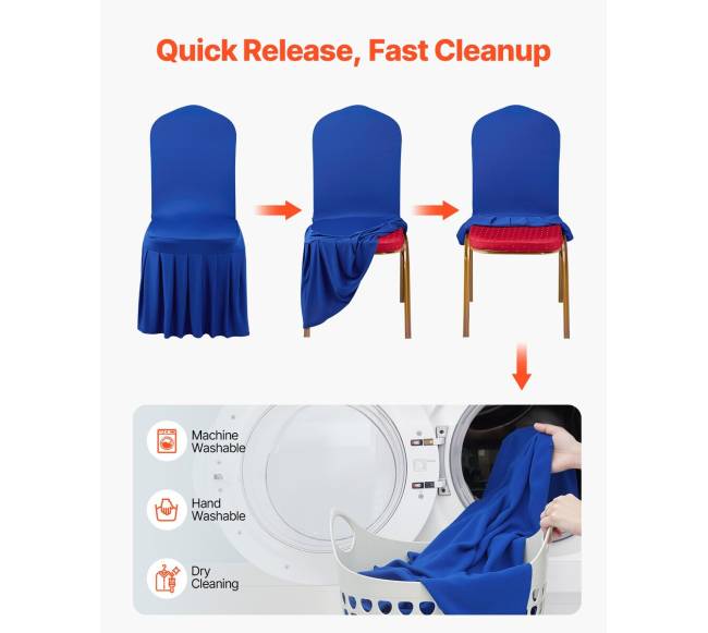 30 mėlynos kėdžių uždangos, elastinės poliesterio4