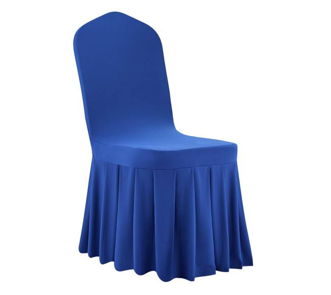 30 mėlynos kėdžių uždangos, elastinės poliesterio8