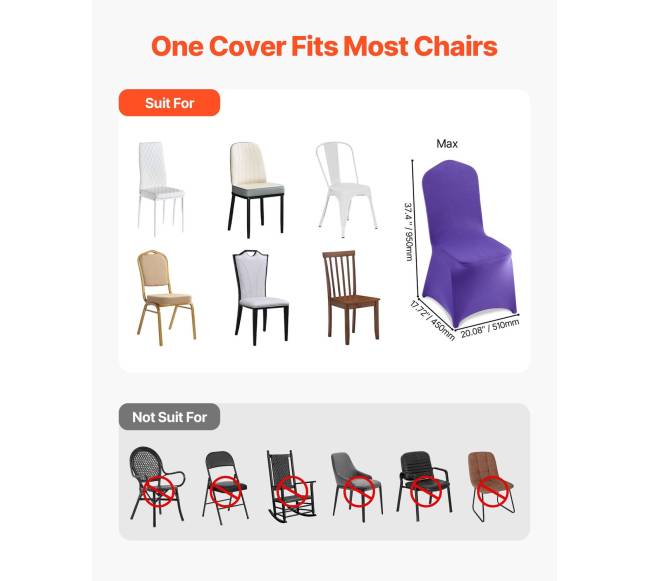 Purpurinės kėdžių užvalkalai 50 vnt3