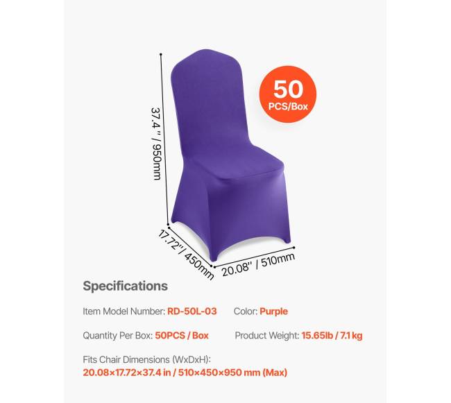 Purpurinės kėdžių užvalkalai 50 vnt6