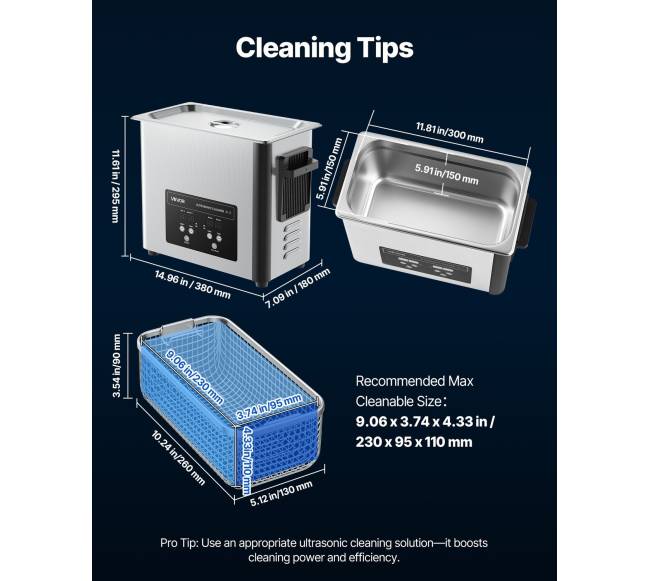 6L ultragarso valytuvas su krepšiu ir ekranu6