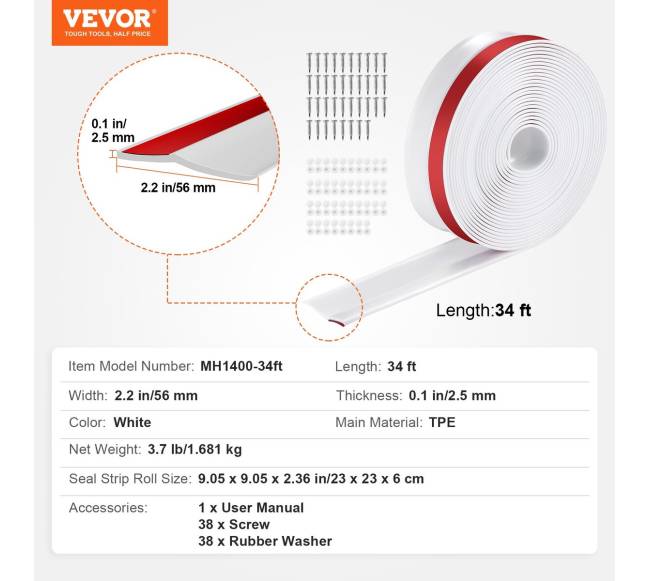 Garažo durų viršutinės ir šoninės sandarinimo juostos 10.36 m6