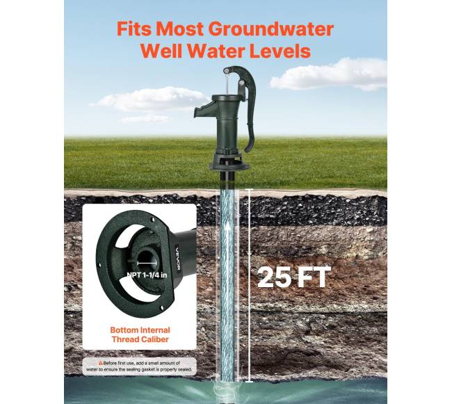 Šulinių rankinis siurblys 7,6 m1