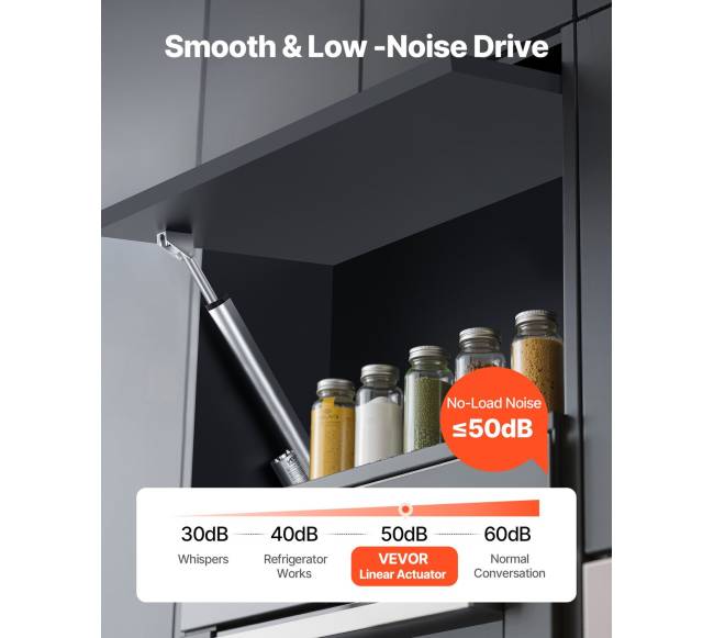 12V linijinis pavaras, 250mm eiga 15mms, 1000N4