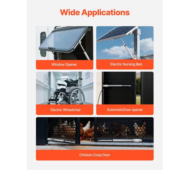 12V linijinis pavaras, 250mm eiga 15mms, 1000N5