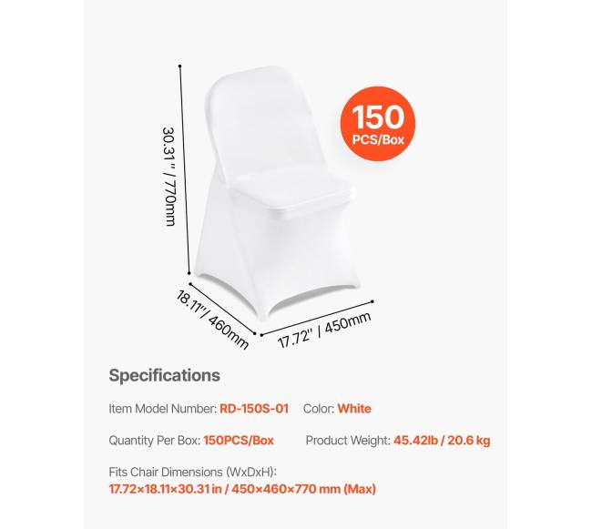 150 vienetų baltos kėdės užvalkalai6