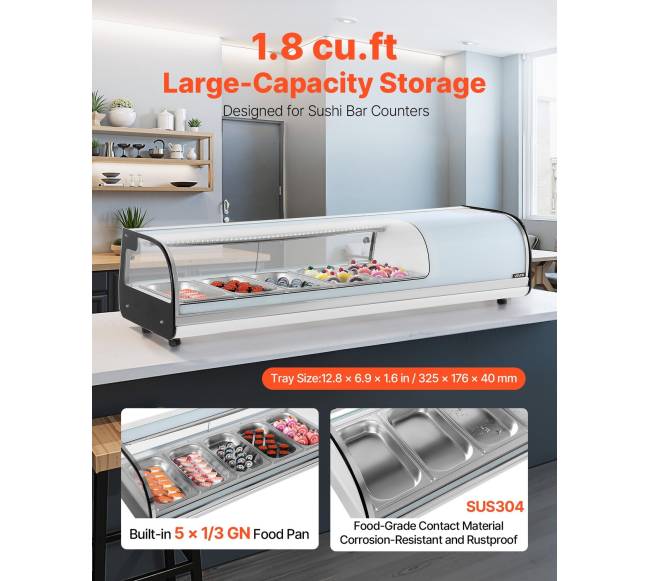 šaldytuvas vitrina sušiui, 52 l, komercinė1