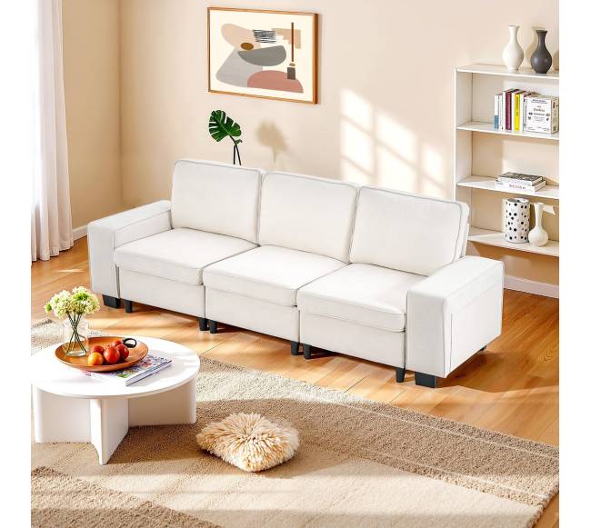 Baltas sofa su vieta daiktams apačioje7