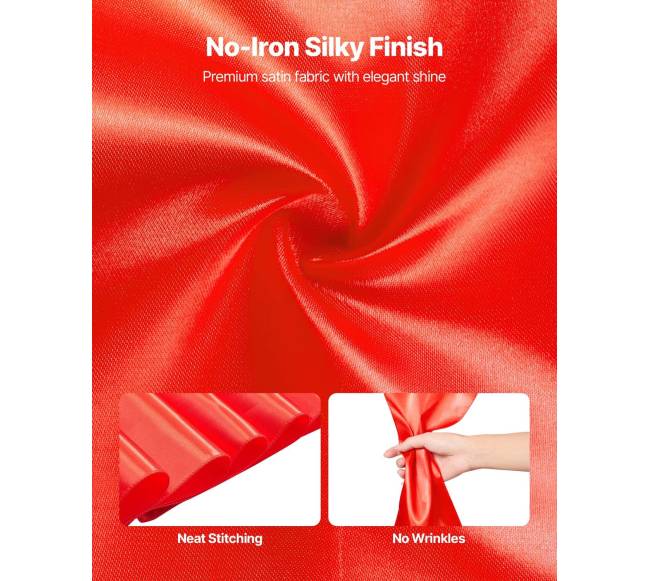 Satino kėdžių kaspinai, raudoni2