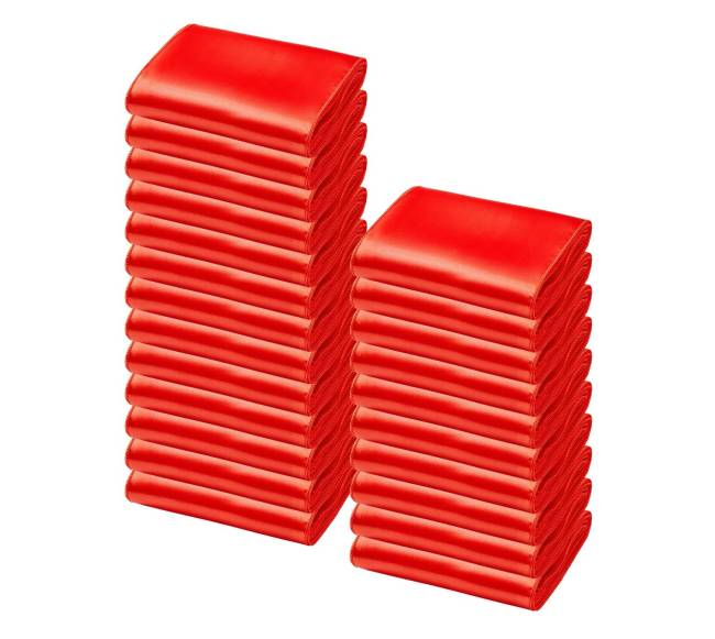 Satino kėdžių kaspinai, raudoni8