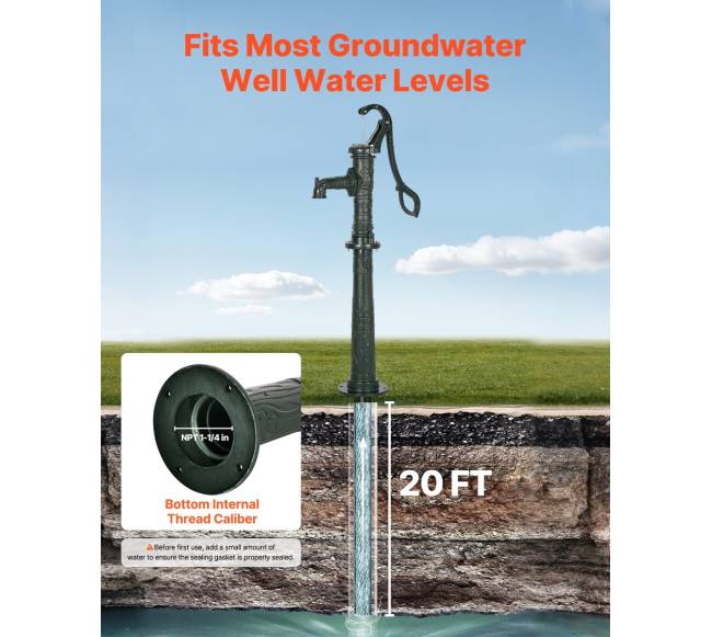 Rankinė vandens pompa šuliniams, 6 m kėlimas1