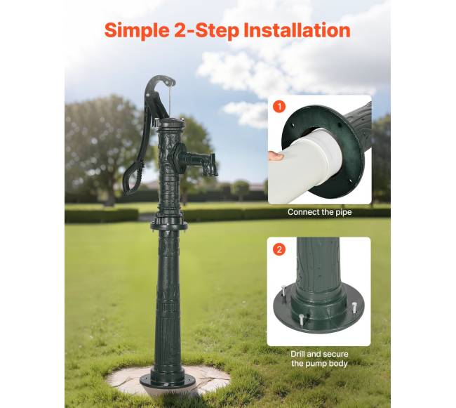 Rankinė vandens pompa šuliniams, 6 m kėlimas4