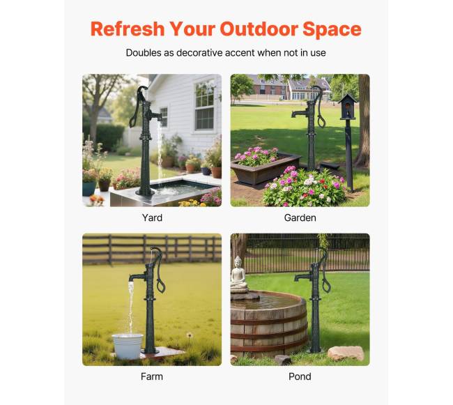 Rankinė vandens pompa šuliniams, 6 m kėlimas5