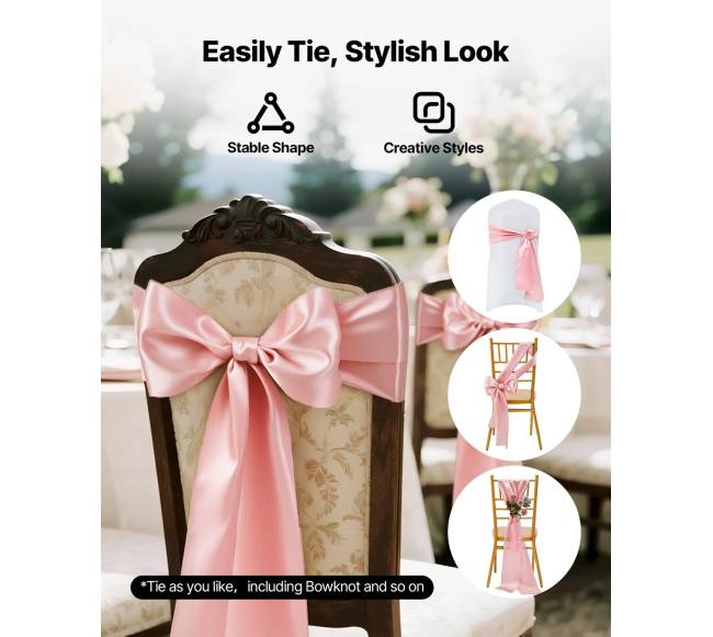 Satininės kėdžių juostos, 100 vnt.3