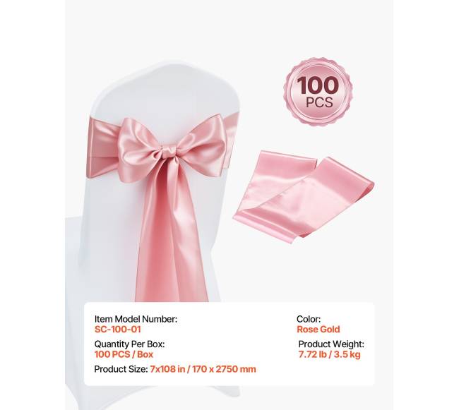 Satininės kėdžių juostos, 100 vnt.6