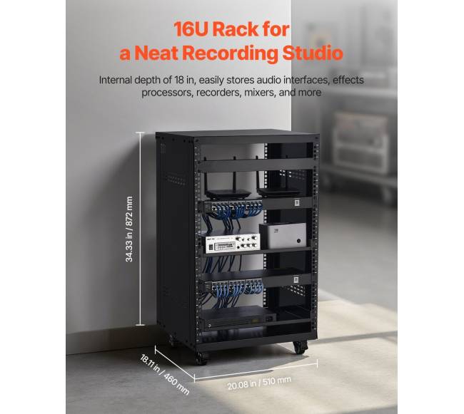 16U serverių stovas su užrakinamais ratukais1