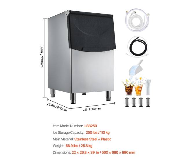 Komercinė ledo saugojimo dėžė su 113 kg talpa6