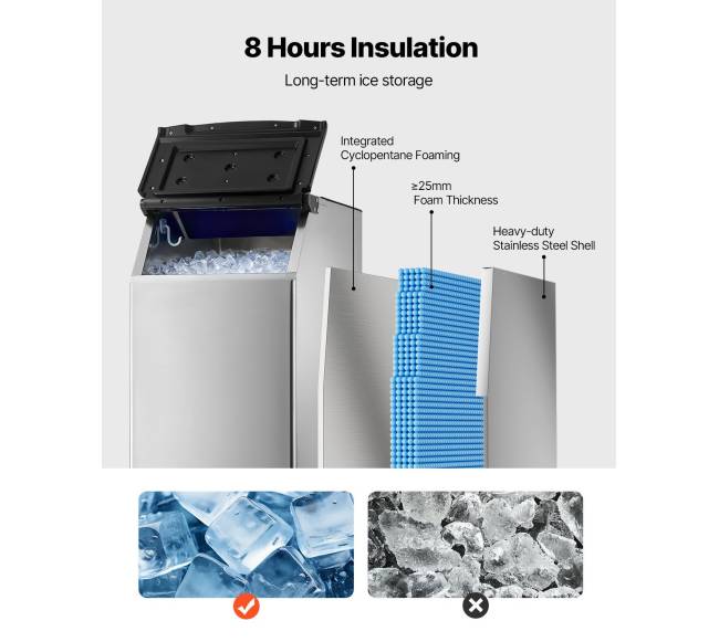 Komercinė ledo gamybos dėžė, 136 kg talpa2