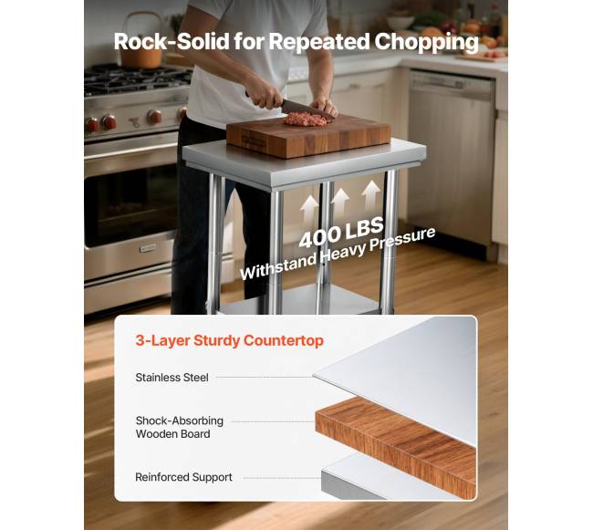 Nerūdijančio plieno darbo stalas ant ratukų3