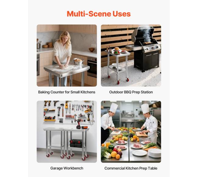 Nerūdijančio plieno darbo stalas ant ratukų6