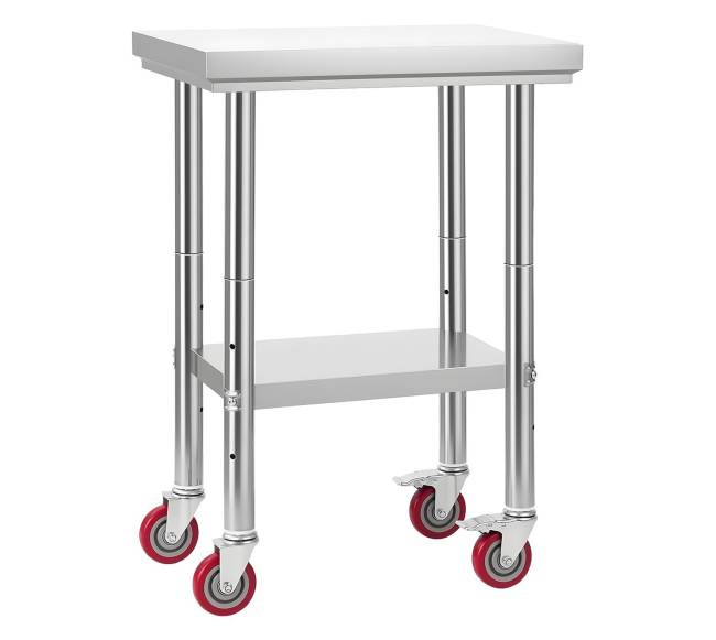 Nerūdijančio plieno darbo stalas ant ratukų8