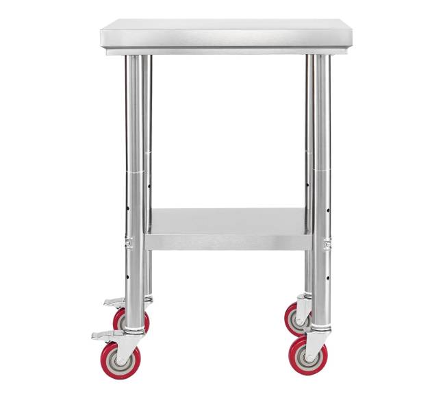 Nerūdijančio plieno darbo stalas ant ratukų9