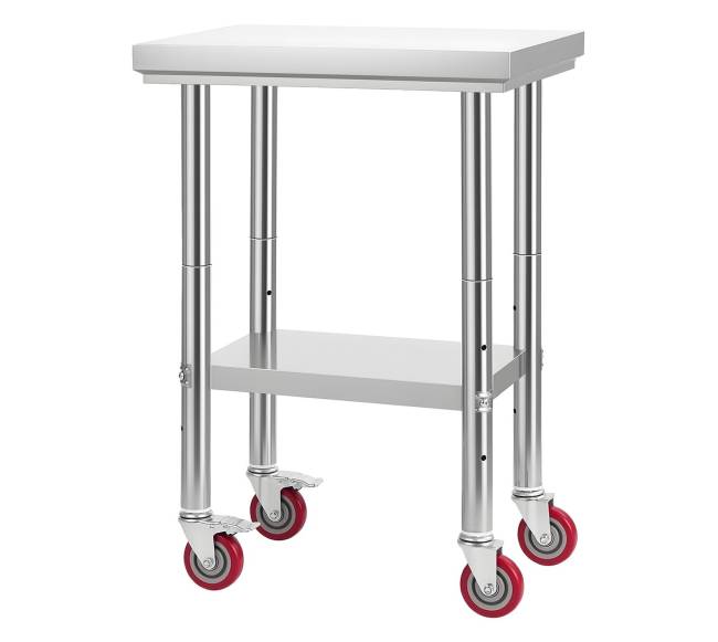 Nerūdijančio plieno darbo stalas ant ratukų10