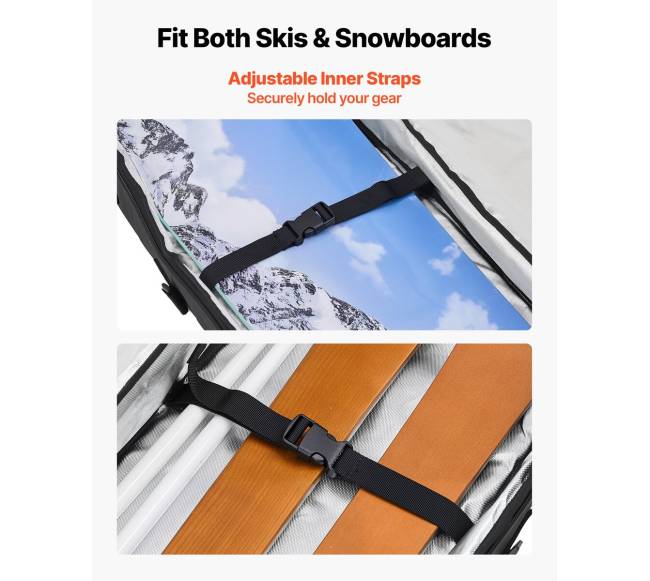 Vandeniui atsparus 165 cm snieglenčių krepšys4