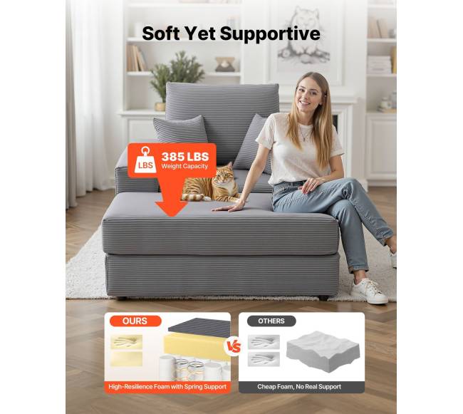 Pilka šezlonginė kėdė su pagalvėmis3