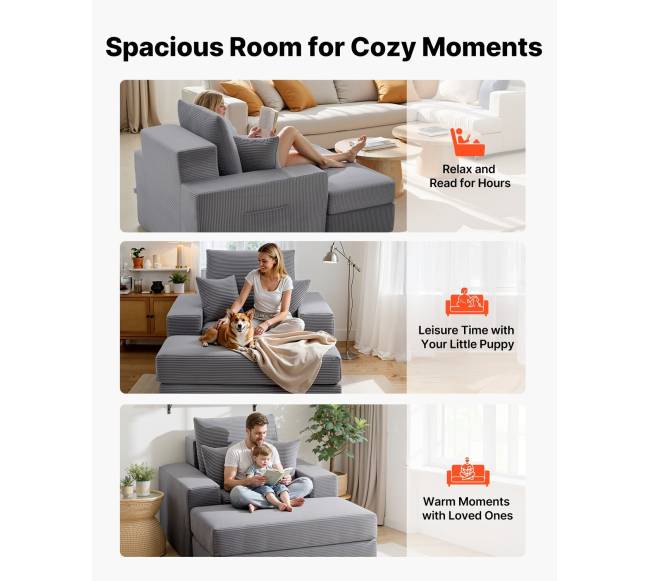 Pilka šezlonginė kėdė su pagalvėmis5