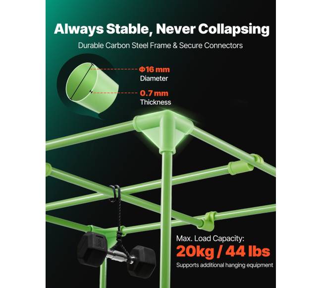 Vidaus augimo palapinė, 60 x 60 x 180 cm4