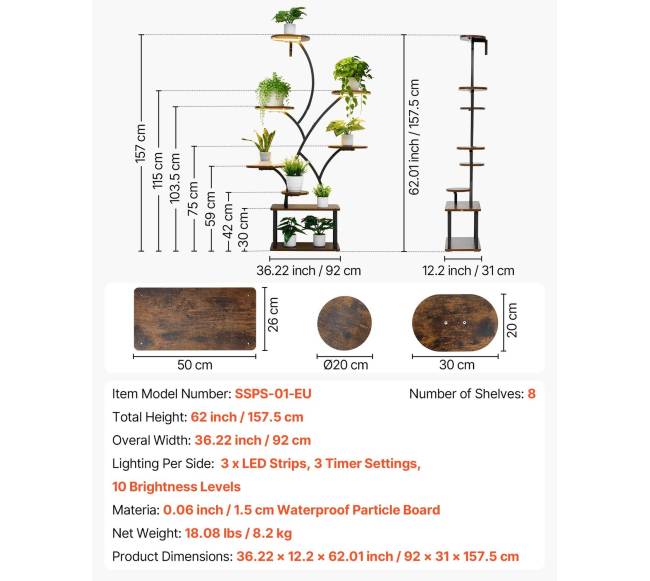 Kambarinė augalų lentyna su apšvietimu6