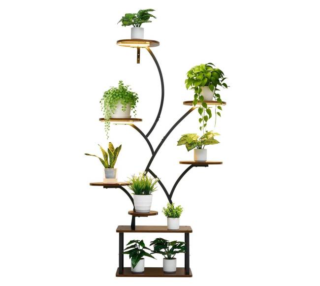 Kambarinė augalų lentyna su apšvietimu9