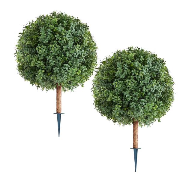 Dirbtiniai buksmedžių medeliai su įtvirtinimu, 2 vnt.0