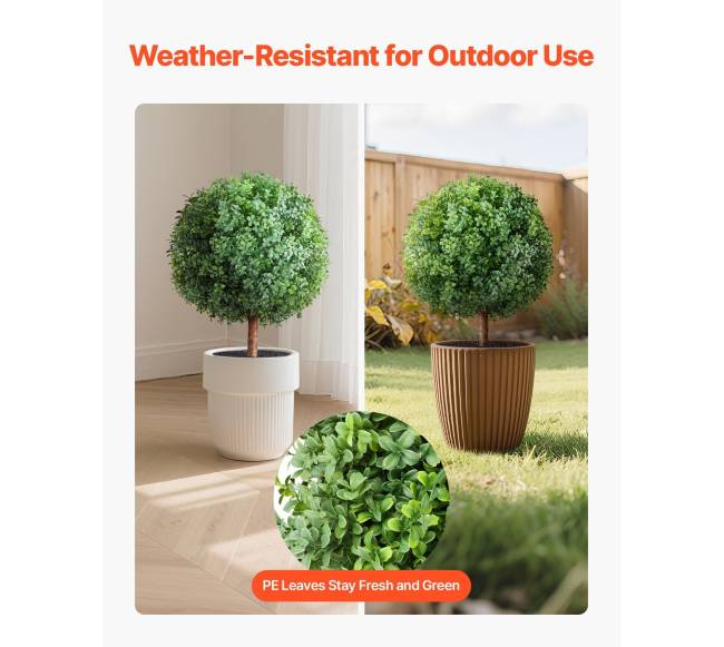 Dirbtiniai buksmedžių medeliai su įtvirtinimu, 2 vnt.2