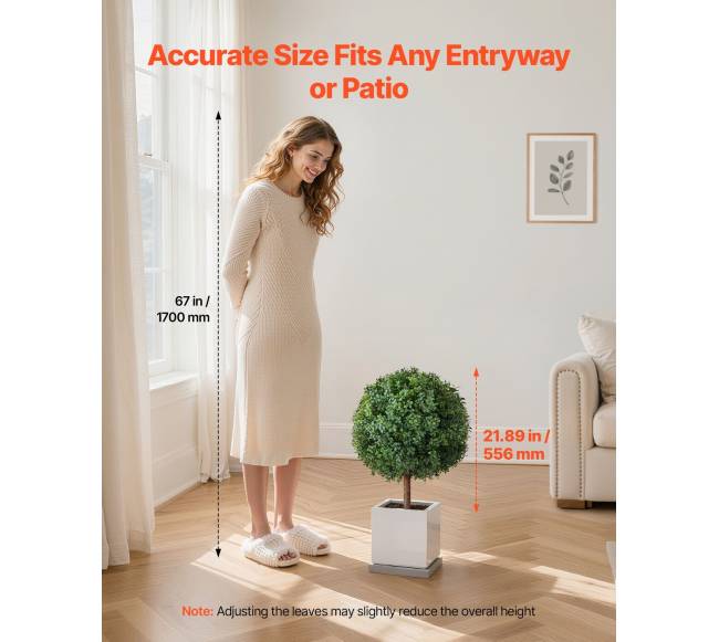 Dirbtiniai buksmedžių medeliai su įtvirtinimu, 2 vnt.4