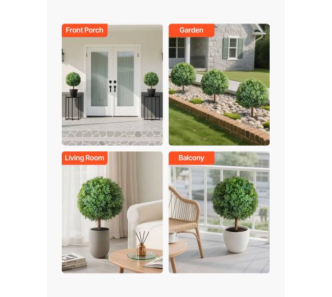 Dirbtiniai buksmedžių medeliai su įtvirtinimu, 2 vnt.5