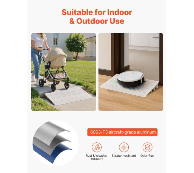 Aliuminio slenkstinis rampos 115 mm3