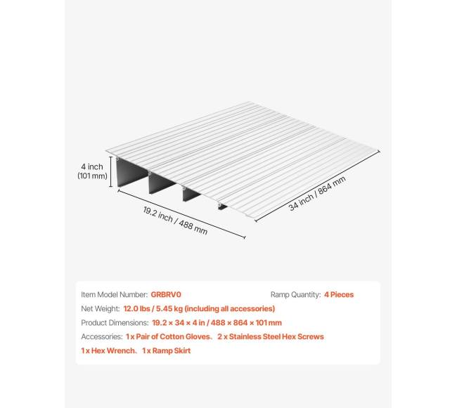 Aliuminio slenkstinis rampos 115 mm6