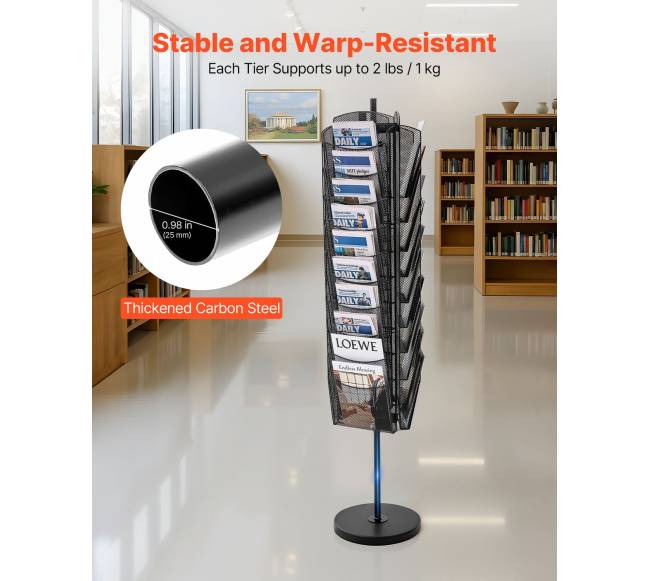 Apsisukantis brošiūrų stendas su 30 kišenių2