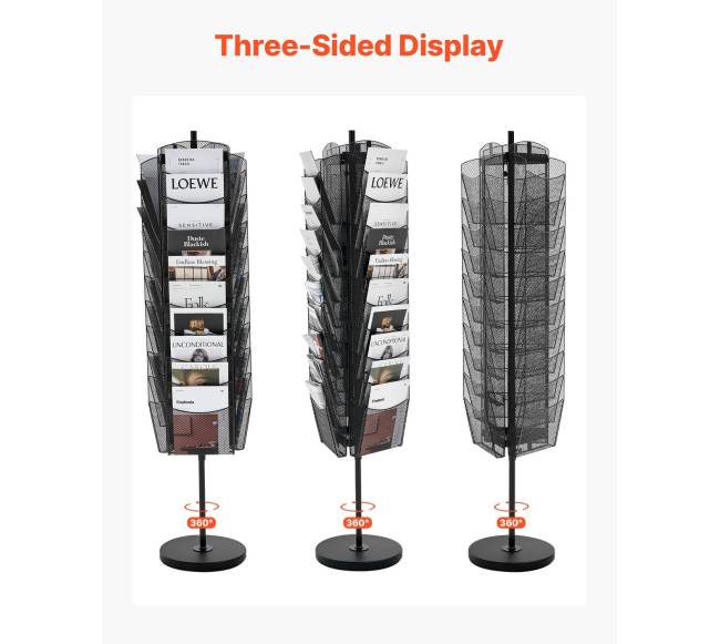 Apsisukantis brošiūrų stendas su 30 kišenių3