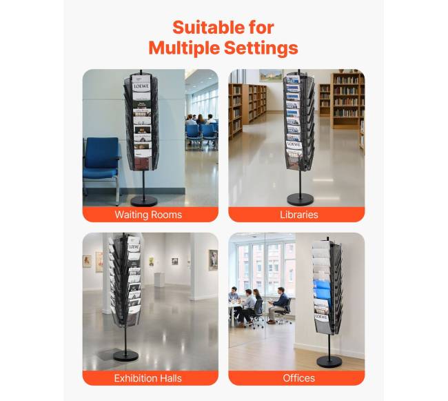 Apsisukantis brošiūrų stendas su 30 kišenių5