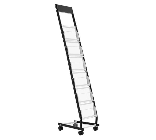 Brošiūrų stovas su ratais, 6 lentynos0