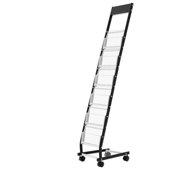 Brošiūrų stovas su ratais, 6 lentynos8